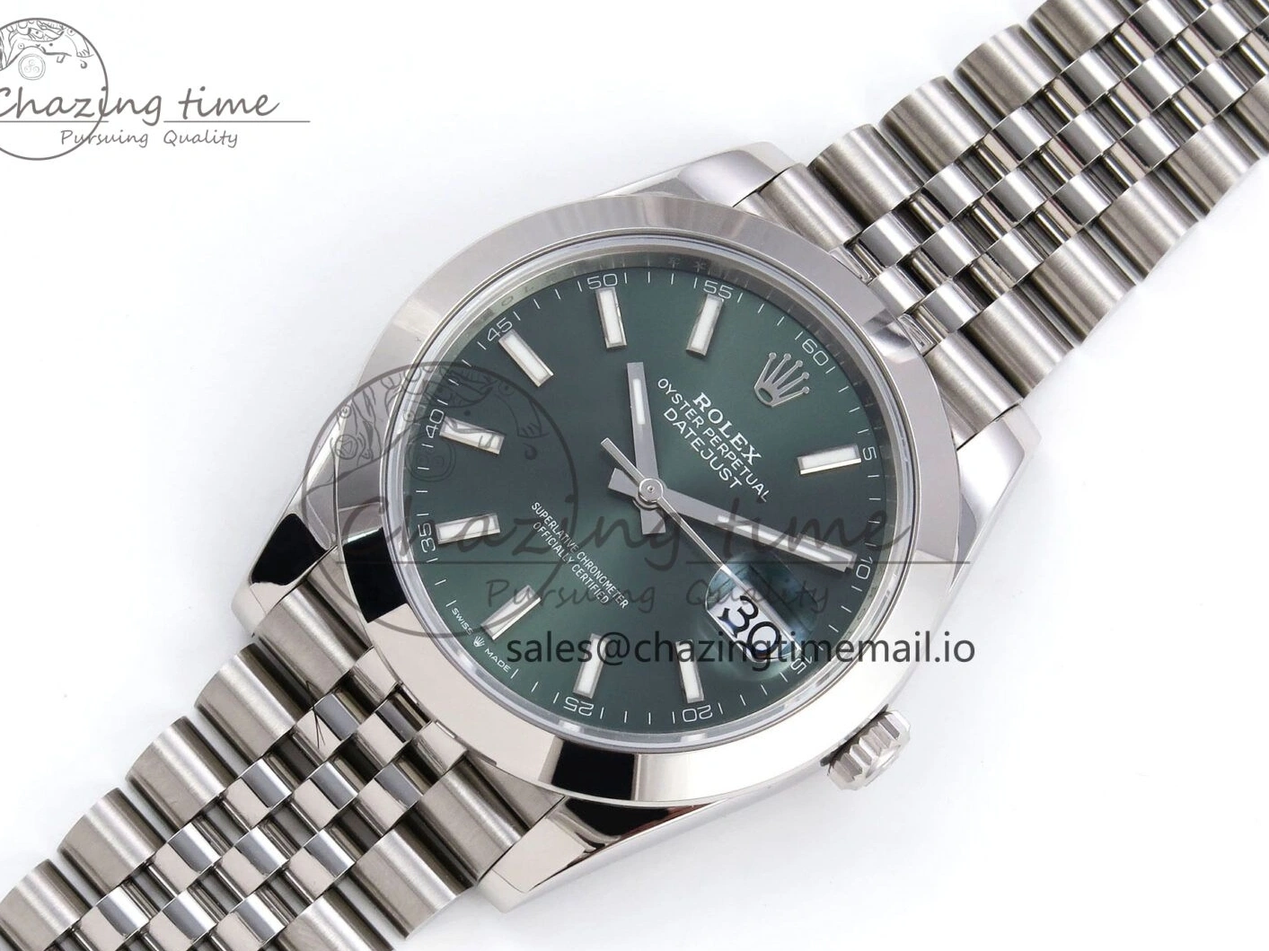 0501 DateJust 41 126330 904L SS VSF 1:1 Best Edition Green Dial on Jubilee Bracelet VS FreshLook 1282